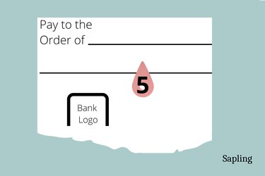Illustration of a check call out 5 - write out the check amount in words