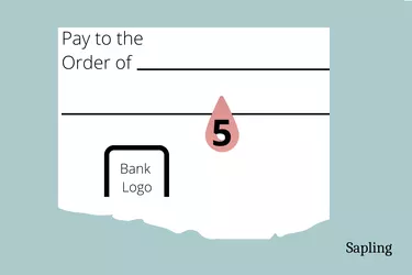 Illustration of a check call out 5 - writing out the payment amount of a check
