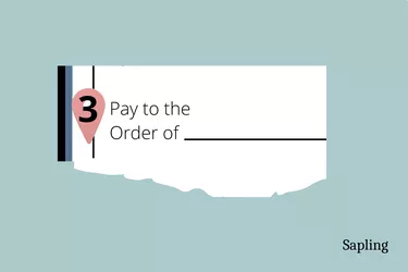 Illustration of a call out on the check 3 - pay to the order of