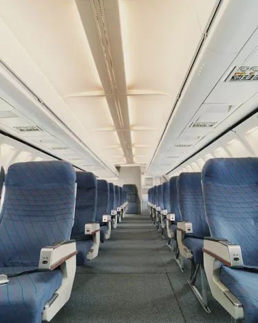 Low Angle Shot of Empty Rows of Seats on a Plane