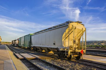 Freight Train at Sunset