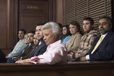 Jurors sitting  in courtroom