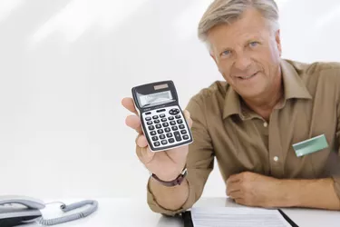 Financial adviser with calculator