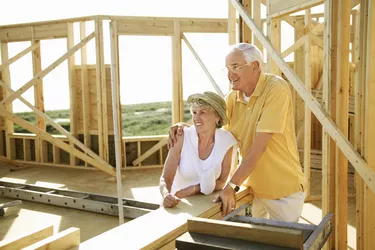 Couple at new home construction site