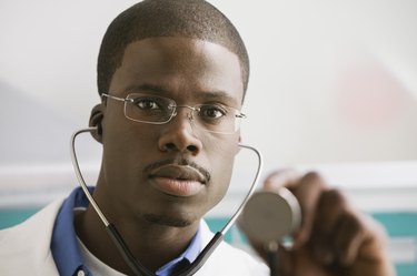 African male doctor with stethoscope