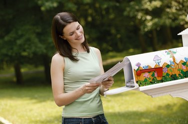 Woman reading mail