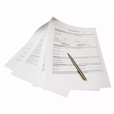 Close up of a loan application