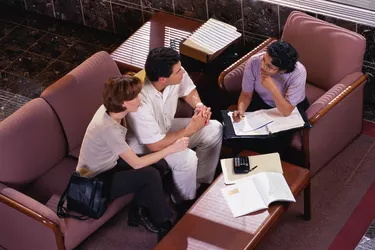 Couple with financial advisor