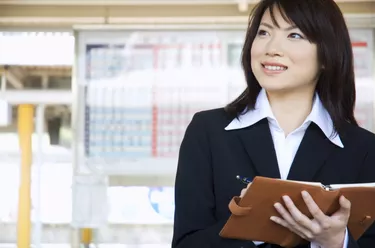 Businesswoman with schedule diary