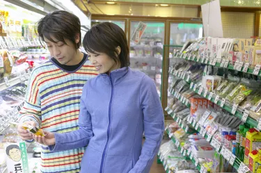 Couple shopping in convenience store