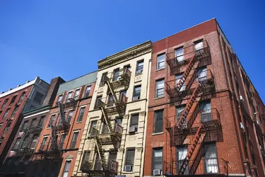 Tenement apartment buildings in Little Italy, Manhattan, New York City, NY