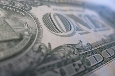 One dollar bill close-up
