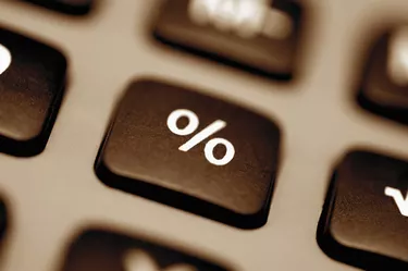 Close-up of the percentage button on a keypad