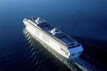 Aerial view of cruise ship