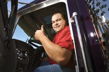 Trucker giving thumbs up