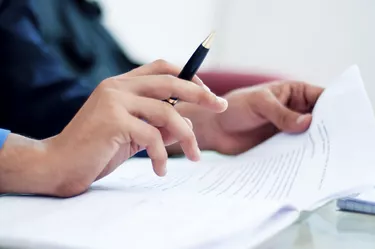 Businessman verifying the documents