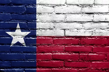 Texas State Flag painted on brick wall