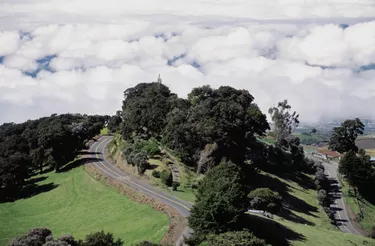 Winding road to Irazu Volcano, Costa Rica, USA