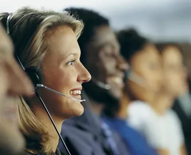 Portrait of a Businesswoman Amongst a Line of Her Colleagues