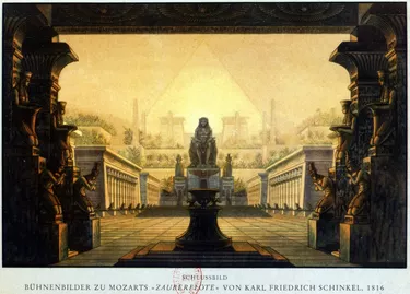 Depiction of Temple of Isis and Osiris from Mozart opera "The Magic Flute"