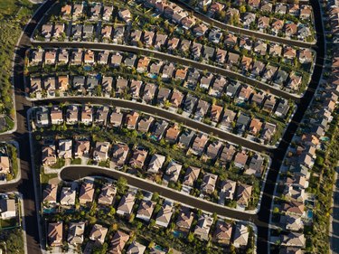 Housing development, aerial view