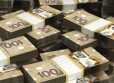 Stack of Canadian Dollar