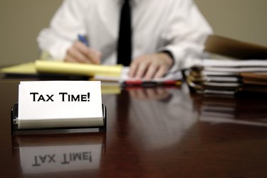 Tax Time Man at Desk