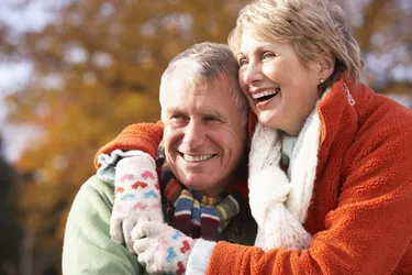 Portrait Of Senior Couple Hugging