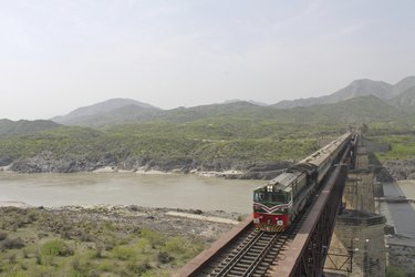 Train Over Attock Bridge , River Indus