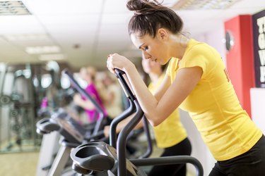 Young woman training in the gym