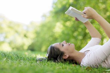 Woman enjoying a book