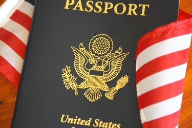Passport and flag