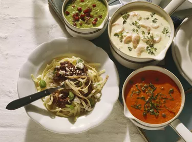 Tagliatelle with various sauces