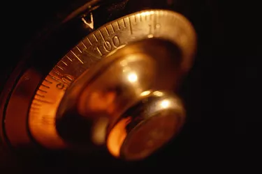 Combination lock, close-up