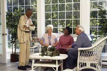 Retired couples in sun room