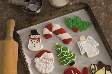 Christmas cookies on baking sheet