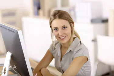Smiling blond office worker