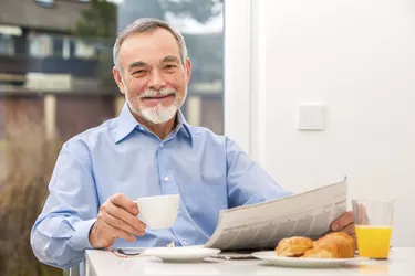 Senior man with newspaper