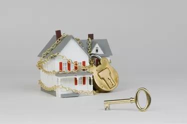 Miniature house with lock and key