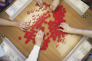 Women playing mahjong