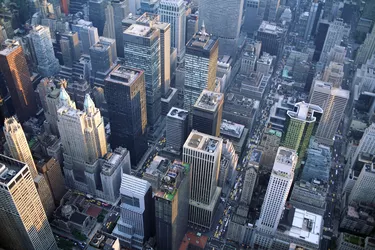 Aerial view of skyscrapers in New York City