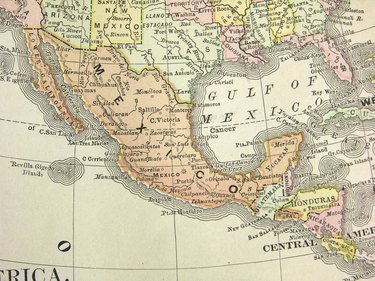 Antique Map of Mexico and Central America