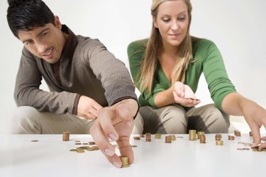 Couple counting coins