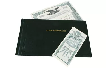 Stock certificate and leather holder