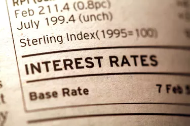Interest rates section in newspaper