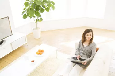 Woman using her laptop