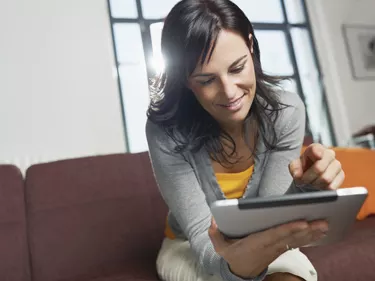 woman using tablet pc