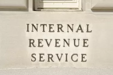 Sign on Main IRS Building in Washington, DC, United States