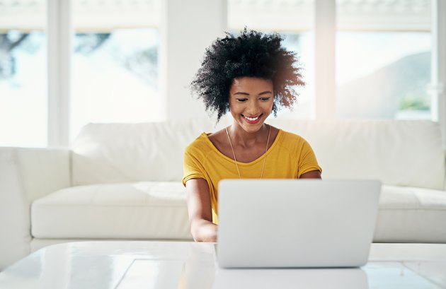 Woman using her computer