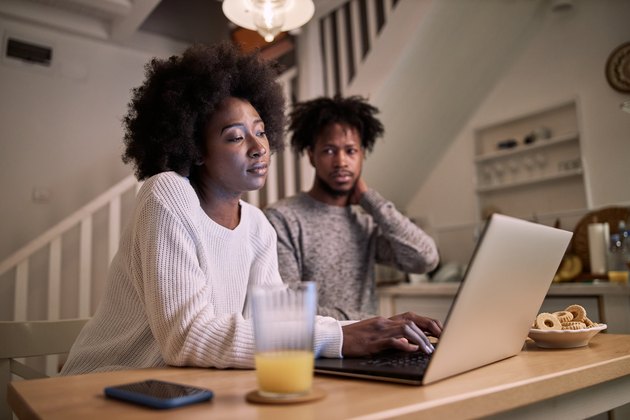 Young black couple spending time at home during a coronavirus lockdown